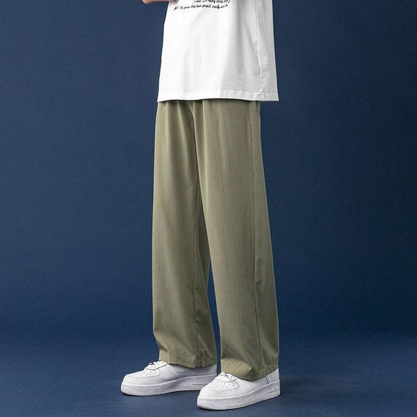 

men's pants pr harajuku streetwear straight 2021 fashion casual oversize trousers solid color male clothing, Black