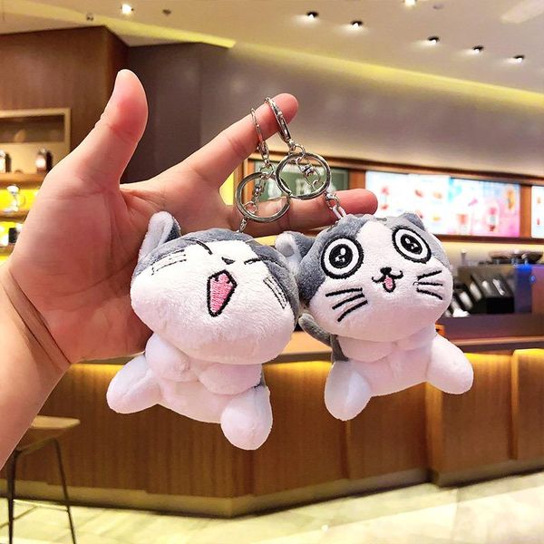 

keychains plush cat doll key pendant bag can be wholesale, Silver