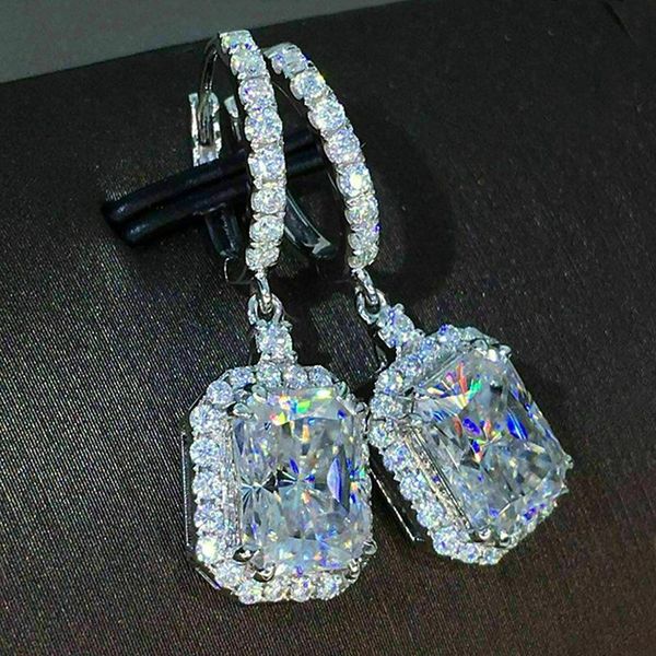 

dangle & chandelier huitan trend earrings for women cubic zirconia elegant versatile female accessories statement jewelry love gifts, Silver