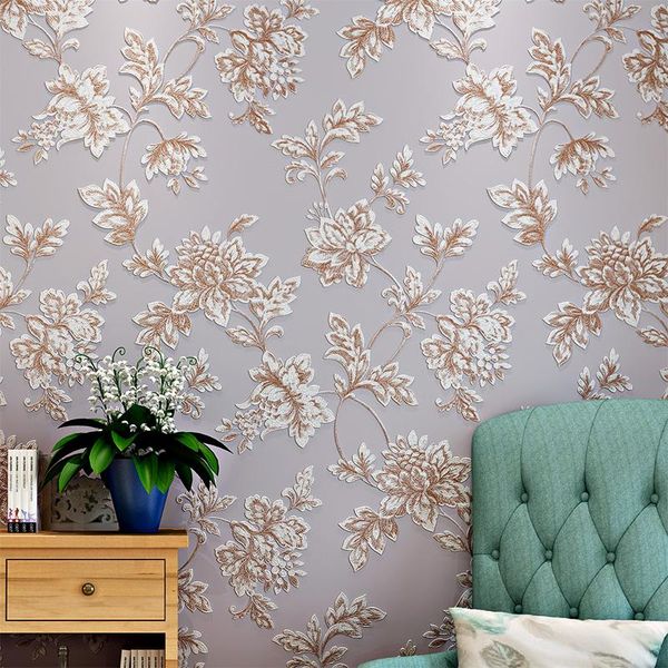 

wallpapers 3d embossed three - dimensional american wallpaper retro embroidered wedding room bedroom full shop living wallpa