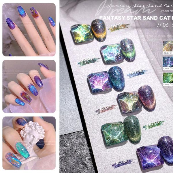 

nail gel cat eye polish varnish semi perman art glitter effect soak off uv for nails design party wedding, Red;pink