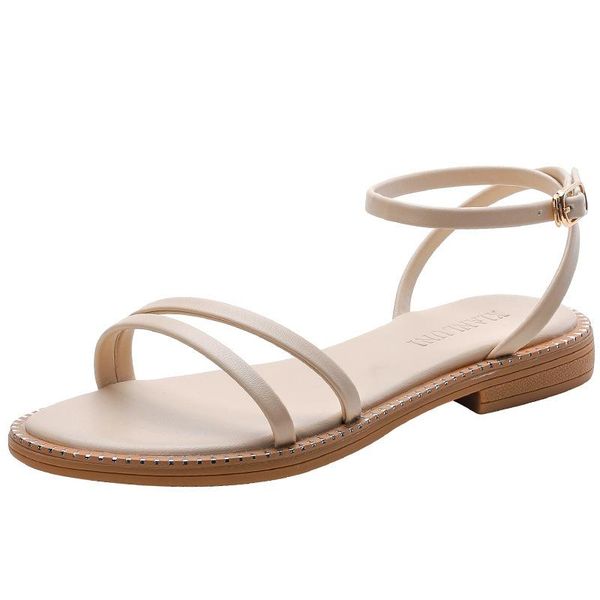

sandals summer women sandal low heel shoes fashion female open toe slides ladies outdoor casual rome dress, Black