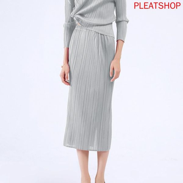 

skirts straight a- line skirt autumn women's loose high waist back slit elegant temperament hip upe faldas falda saia, Black