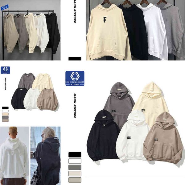 

ess designer warm hooded hoodies mens womens fashion streetwear pullover sweatshirts loose hoodies lovers clothing, Black