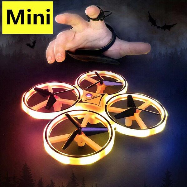 

drones mini four-axis induction drone smart watch remote sensing gesture rc aircraft ufo somatosensory noctilucent interaction toys