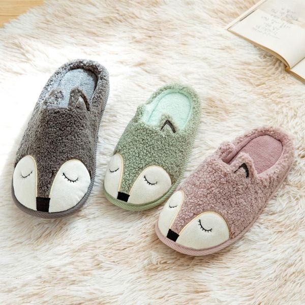 

slippers winter house women fur soft memory foam sole cute cartoon bear bedroom ladies fluffy couples plush shoes, Black