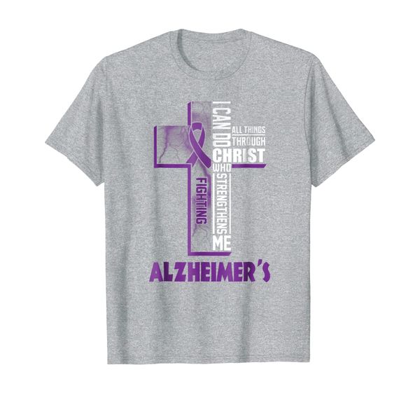 

christ strengthen me fight alzheimers t shirt gift men women, White;black