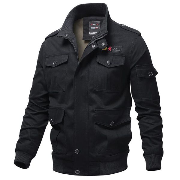 

men's jackets spring thin jacket business casual pilot large size tooling military fashion, Black;brown