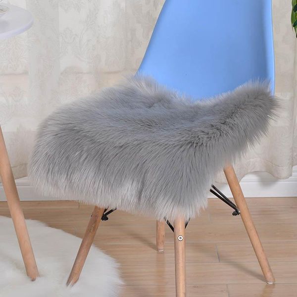 

cushion/decorative pillow candy color fur cushion for sofa couch office chair seat red artificial wool desk mattress