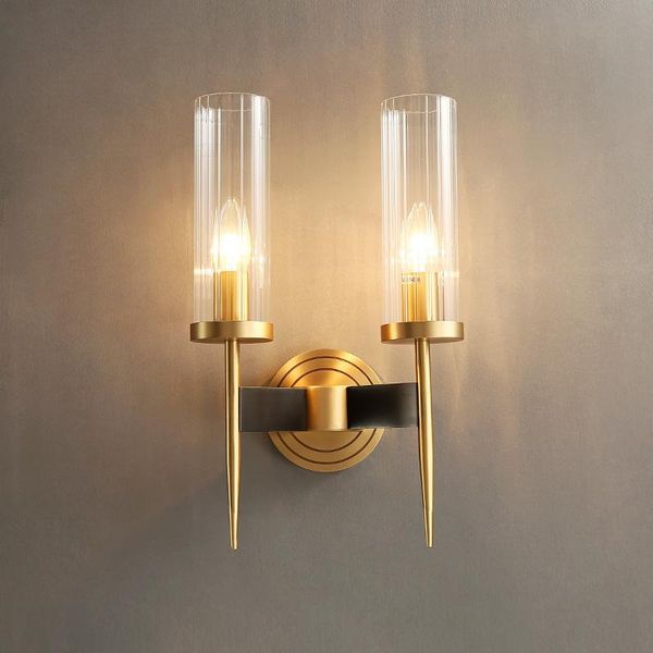 

wall lamp modern brass sconce glass retro copper sconse bedroom bedside el restaurant loft bar rh mirror luminaire