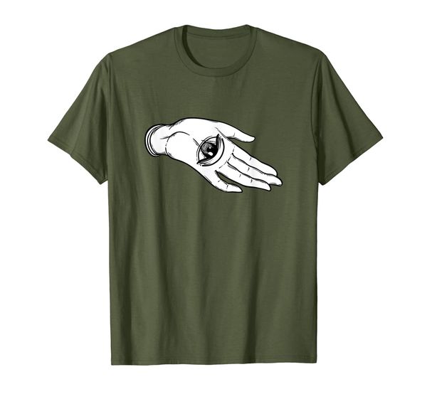 

evil eye hamsa hand t-shirt, White;black