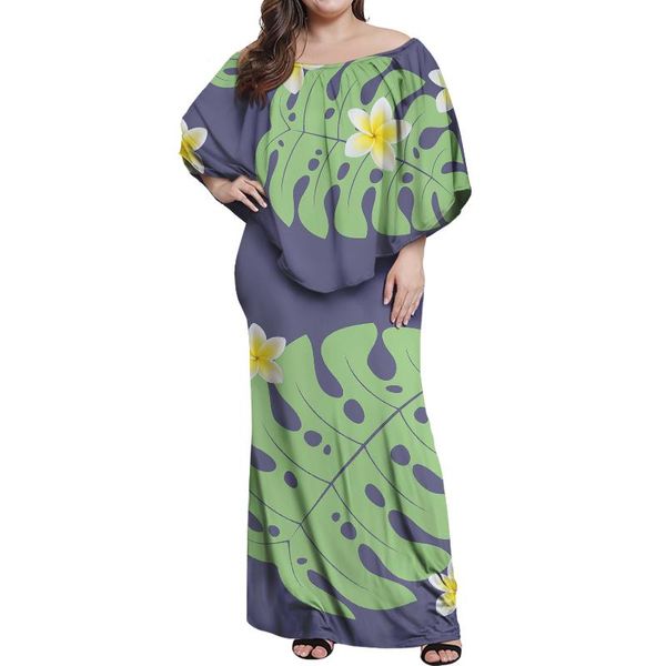 

casual dresses cottagecore hawaii floral print off shoulder midi dress women slash neck elegant ladies summer plus size party robes, Black;gray