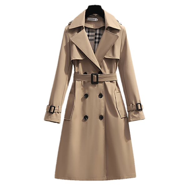 

designers s - 4xl spring england style women windbreaker loose medium and long elegant belt coat female casual long trench coat, Black;brown