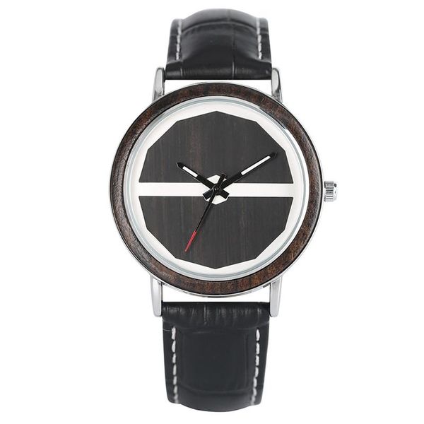 

wristwatches creative men's watch nature bamboo case genuine leather band strap arrival analog quartz wrist luxury women clock, Slivery;brown