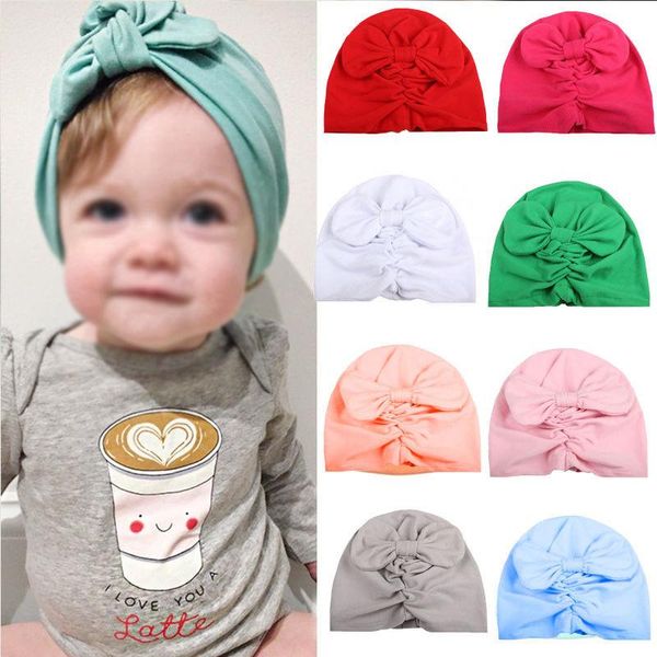 

2021 new girls kids baby toddler infant newborn winter soft warm beanie cotton wrapped cap turban hat, Yellow