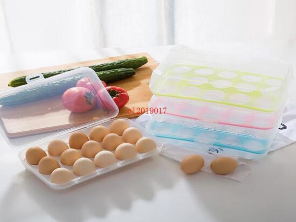 

storage bottles & jars single layer kitchen refrigerator food 15 eggs airtight container portable plastic egg box