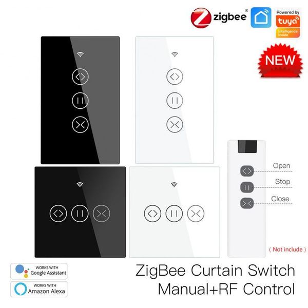 

smart home control tuya zigbee curtain switch remote blinds engine roller shutter rf433mhz app timer google aelxa echo