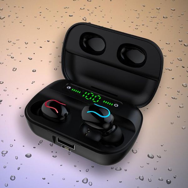 

tws earphones in-ear wireless bluetooth v5.0+edr 2.4ghz headphone stereo earbuds sports headset with mic led digital display