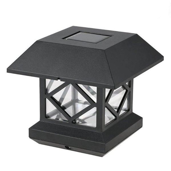 

electronic solar fence post cap lights outdoor garden led auto sensor lamp