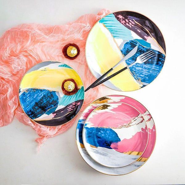 

dishes & plates ceramic bone china dessert steak pizza home decor kitchen hanging craft porcelain dish restaurant dinner tableware