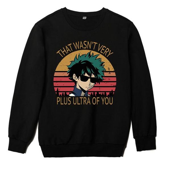 

women's hoodies & sweatshirts that wasn't mind plus ultra from you anime hoodie men/women my hero academia pullover oversized trac, Black