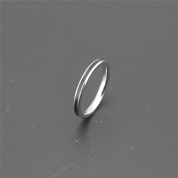 

wedding rings 2021 fashion epoxy black color finger for women child gifts simple jewelry wholesale 2mm stainless steel band, Slivery;golden