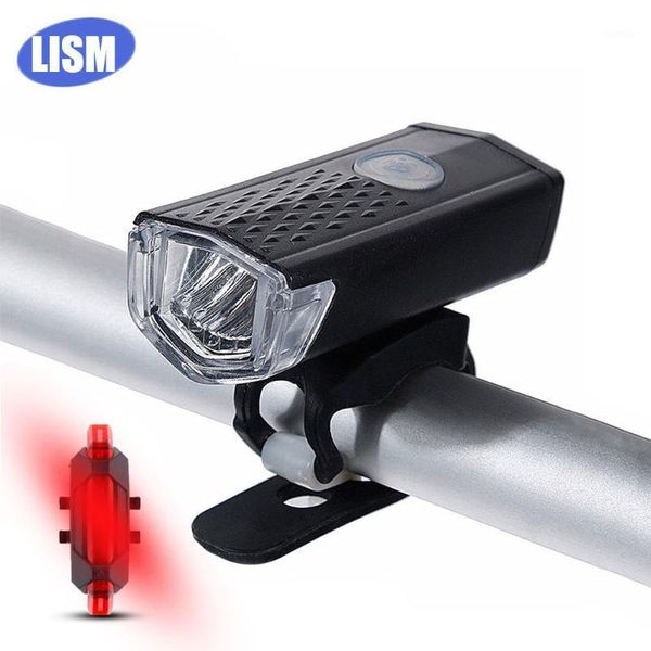 

bike lights lism 1 combo 300 lumen usb headlight running with bicycle rear light lantern for accessories1