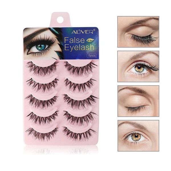

false eyelashes 5 pairs set natural thick cross fake eye lashes extension makeup ma
