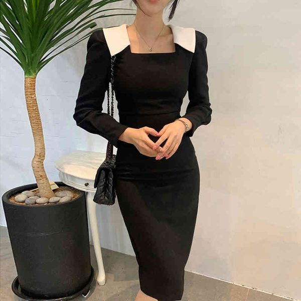 

casual dresses spring autumn women elegant office lady wear to work slim long sleeve bodycon dress mez1, Black;gray