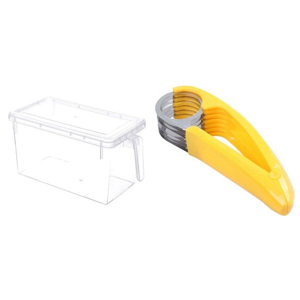 

1 pcs home kitchen tools ham salad pressed sliced & 4 pcs fridge storage containers,fridge organizer with handle