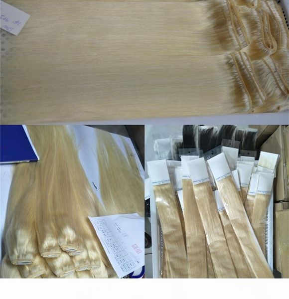 

peruvian blonde human hair extensions double weft price 613 blonde straight wave hair bundle, Black