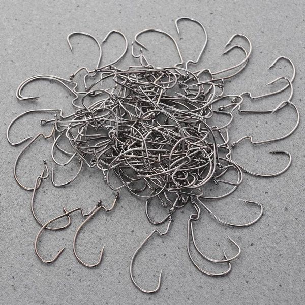 

100 pcs fishing hooks high carbon steel perforated fishing hooks tackle for salt water fresh water lak