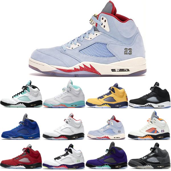 

basketball shoes 5s for men 3 space jam oreo silver laney royal international flight ice blue fire red wings what the white stealth quality, White;red