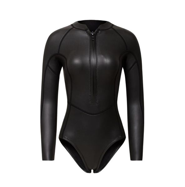 

one piece long sleeve 2mm neoprene women's wetsuits diving surfing swimwear