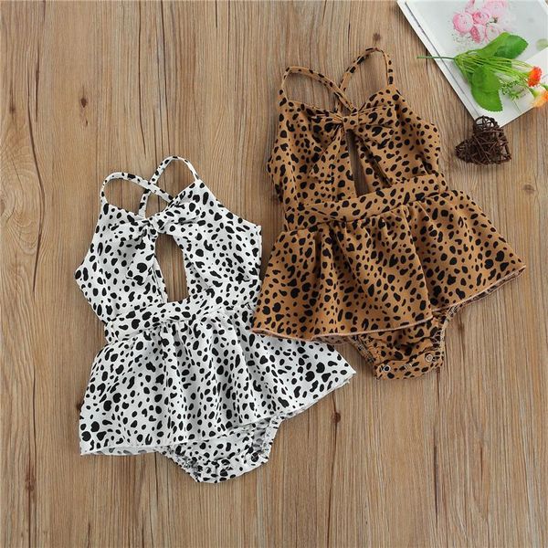 

jumpsuits 0-24 months baby girls romper kids white coffee dot print sleeveless spaghetti strap jumpsuit for summer playsuit, Blue