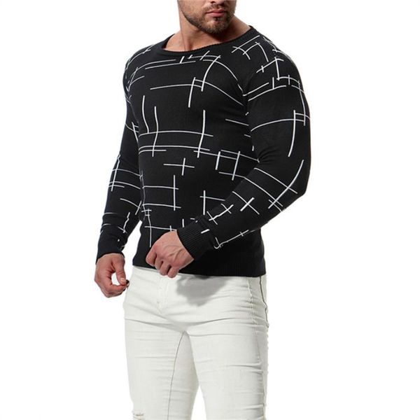 

casual tshirt shirt clothing homme bottoming neck mens knitted casual sleeve fashion long crew designer spring ihsxw, Black