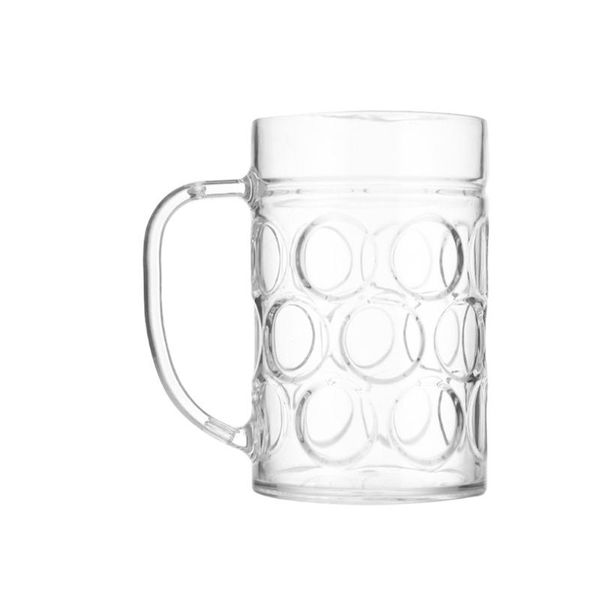 

mugs transparent beer mug cup acrylic drinking household water with handle for home bar (transparent 500ml)