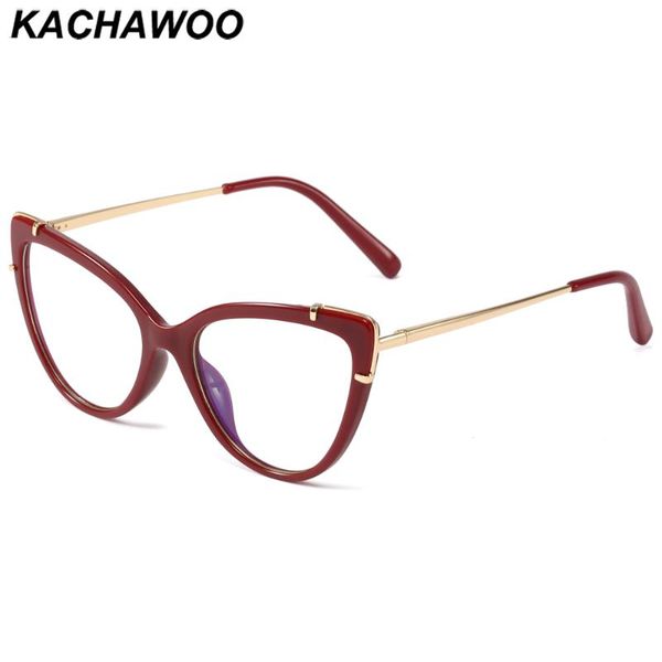 

sunglasses kachawoo blue light blocking glasses women cat eye red tr90 optical frame metal computer female european style, White;black