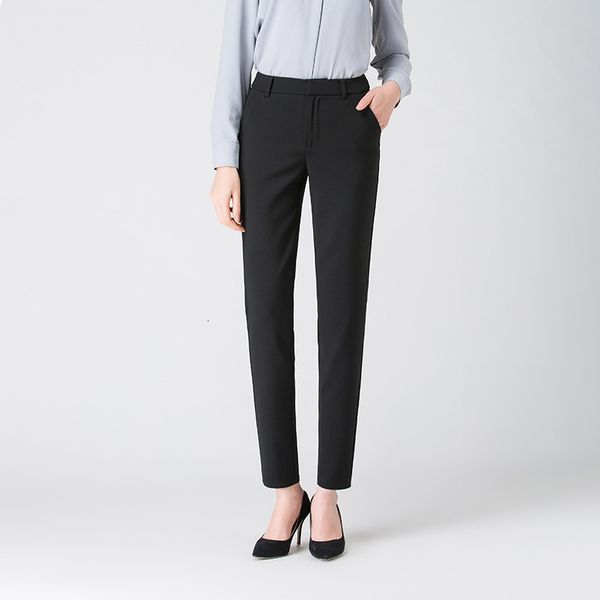 

2021 new autumn winter middl aged women warm veet elastic waist casual straight pants female trousers plus size clothing l64h, Black;white