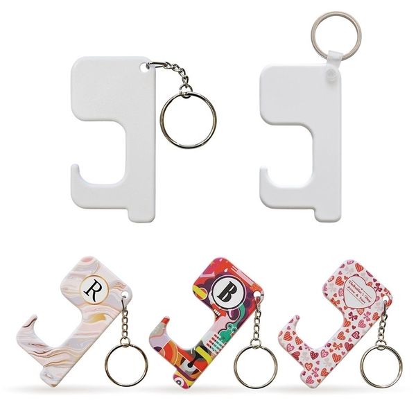 

sublimation keychain no-touch keys door opener diy blank thermal transfer key rings safety touchless door opener key holder h38q1uc, Red;brown
