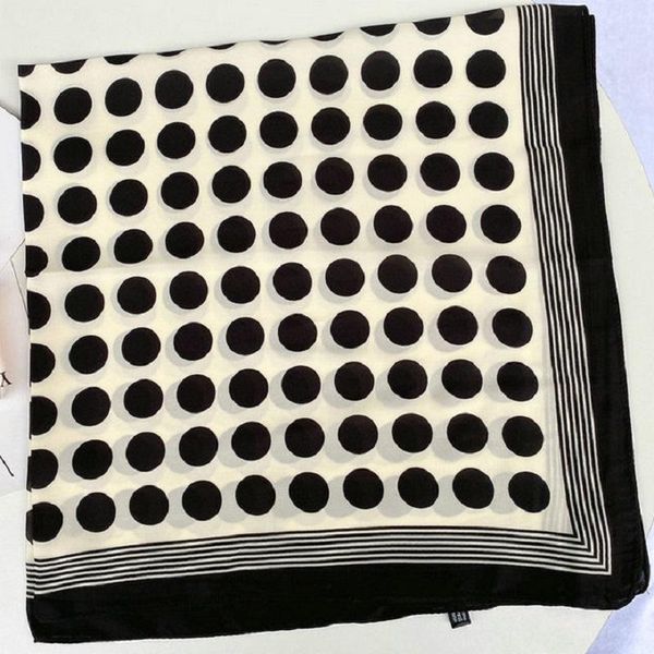 

scarves yishine 2021 70x70cm wave point dots print square scarf women bandana hairband lady head wraps female shawl neckerchief, Blue;gray