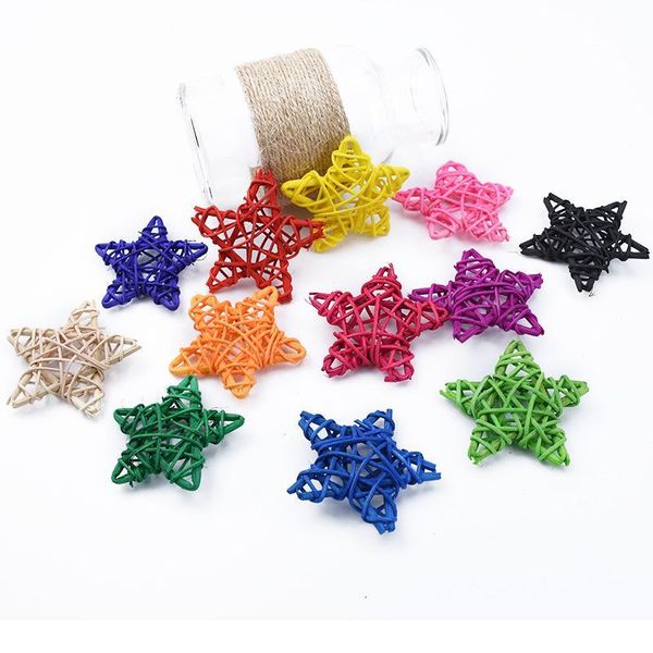 

5pcs artificial straw stars wedding decorative flower wreath home christmas decoration rattan ball curtain hanging acc qylaiz