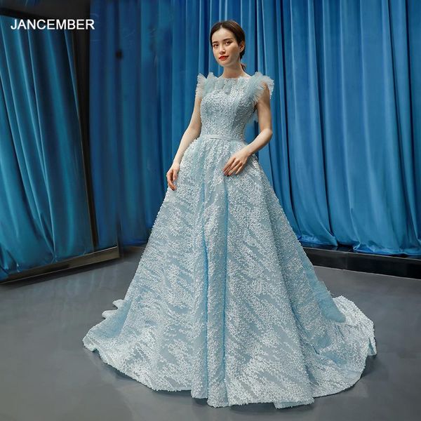 

party dresses j66796 jancember turkish a-line formal evening in turkey coming light blue lace appliques pleat girls pageant dress 2021, White;black