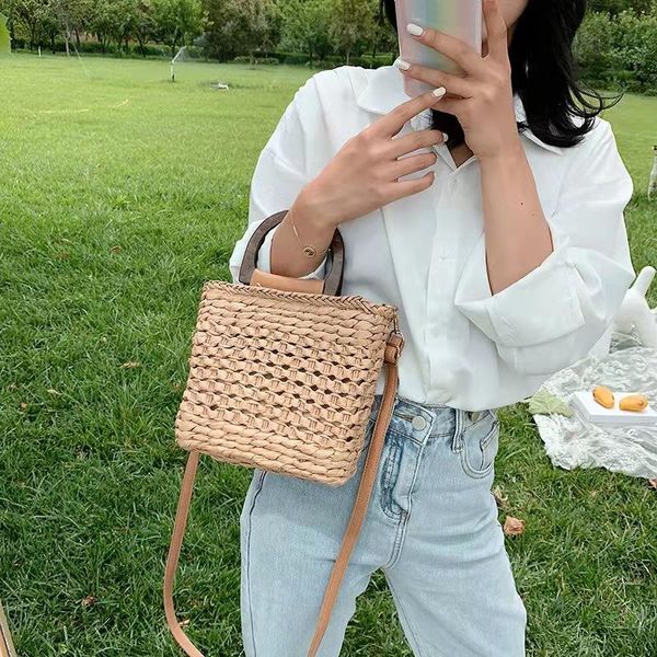 

evening bags women retro handle luxury design crossbody bag summer straw woven handbags female hollow basket shoulder