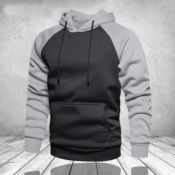

men's hoodies & sweatshirts winter oversize men long sleeve hooded sweatshirt pullover blouse pocket 4xl thick warm coat male, Black