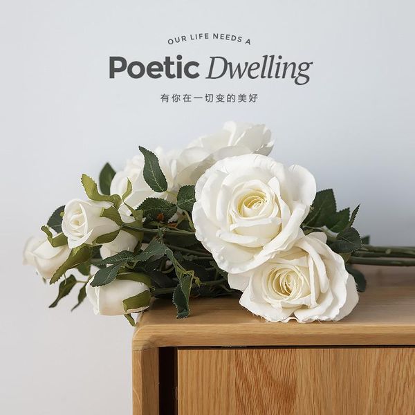 

decorative flowers & wreaths european-style artificial rose bouquet wedding road flower arrangement floor silk