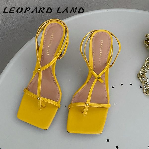 

sandals leopard land candy color fashion square toe elegant straps ladies open-toe high heels simple stiletto women zl, Black