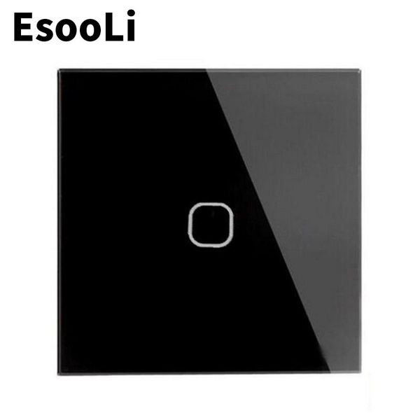 

smart home control esooli eu/uk standard light switch wall touch sensor switch,crystal glass power,1/2/3 gang 1 way,luxury