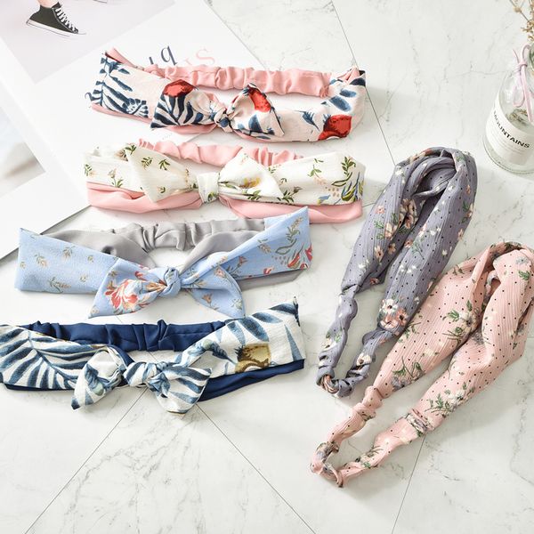 

rabbit ear hair band female headdress bow two color small fresh elastic headband three state manufacturer, Pink