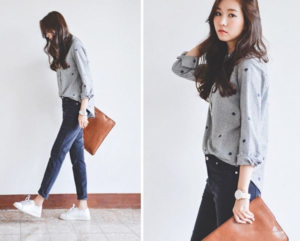 

autumn leaves embroidery long sleeve women blouses and shirts female ladies casual shirt striped casual blusas blouse, White